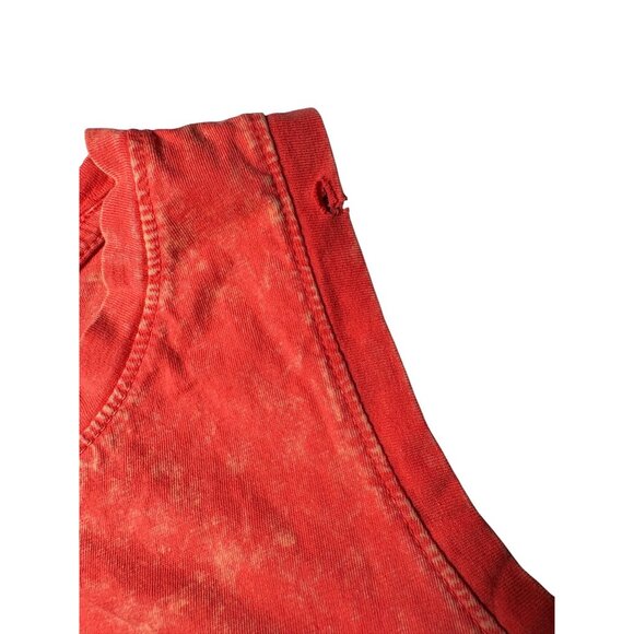 Derek Heart Size Medium Acid Wash Orange Mushroom Butterfly Cropped Tank Top - Picture 6 of 6